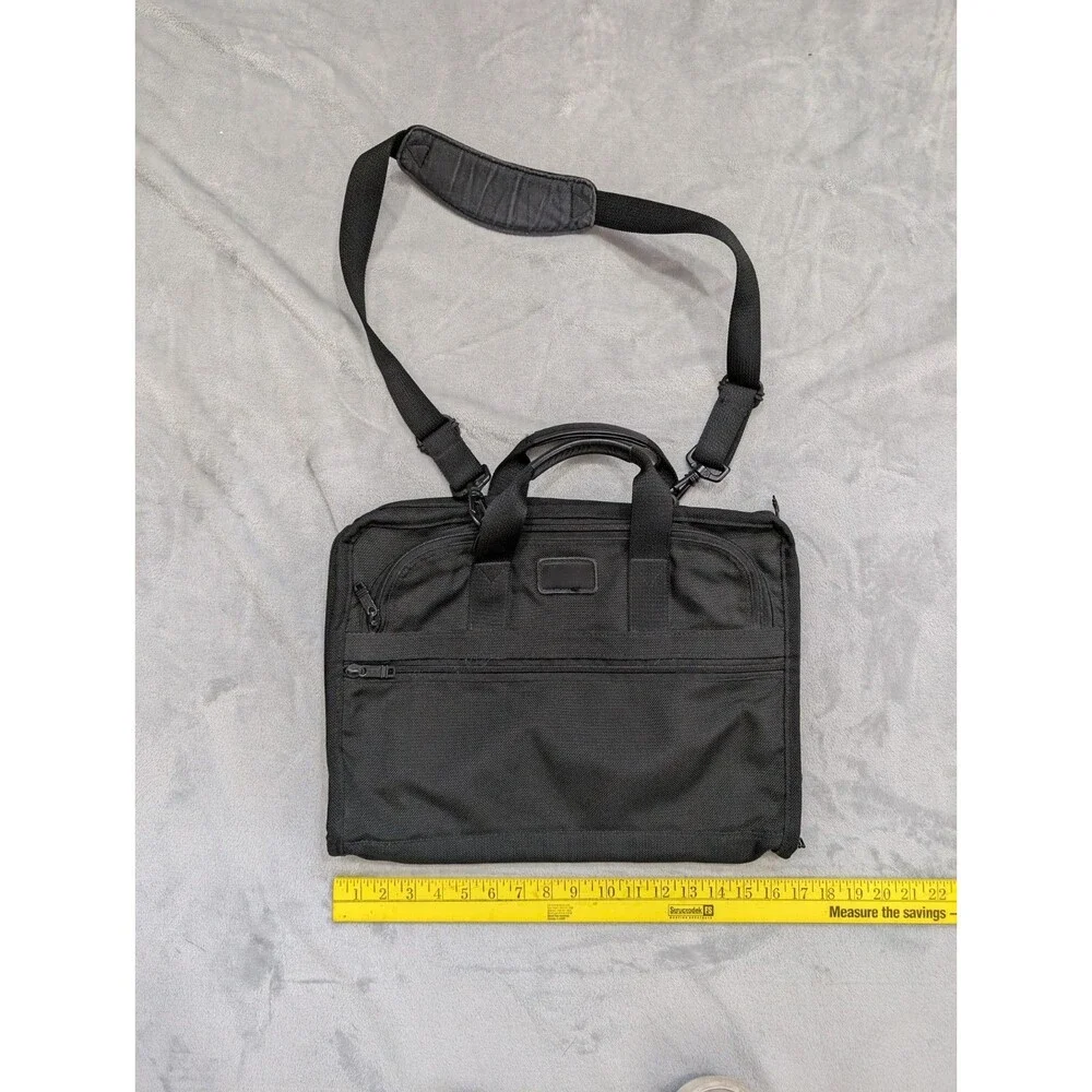 TUMI Business Briefcase Nylon Black Shoulder Strap 2603D3 RARE